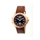 Heritor Automatic Norton Mens Leather Magnified Date-rose Gold/brown Watches