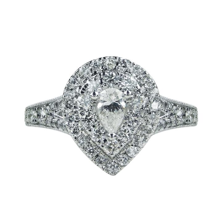 Modern Bride Signature Womens 1 Ct. T.w. Pear White Diamond 14k Gold Engagement Ring