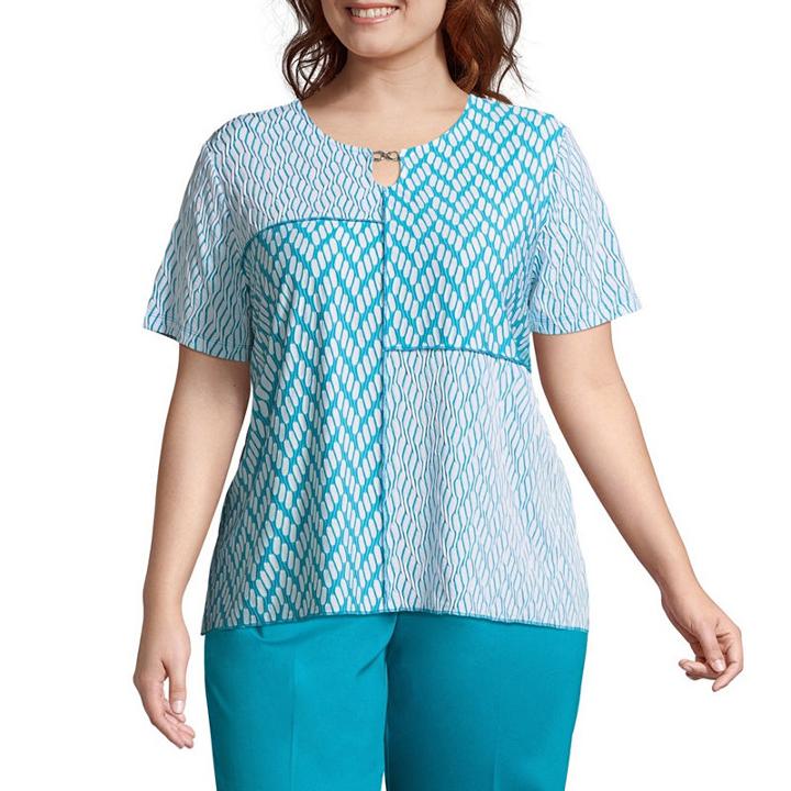 Alfred Dunner Scottsdale Spliced Texture Tee - Plus