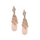 1 Ct. T.w. Pink Opal 10k Gold Drop Earrings
