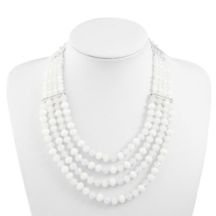 Liz Claiborne Womens Clear Beaded Necklace