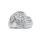 1 Ct. T.w. Diamond 14k White Gold Swirl Ring