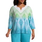 Alfred Dunner Turks & Caicos Diamond Ombre Tunic- Plus