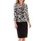 Le Suit Print Shantung Jacket And Skirt Set