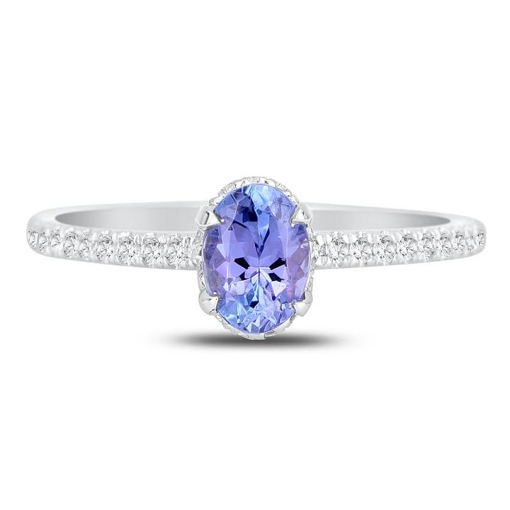 Womens 3/4 Ct. T.w. Genuine Tanzanite Blue 14k Gold Cocktail Ring