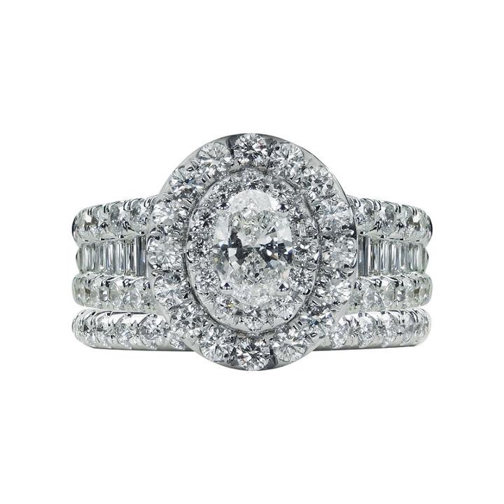 Modern Bride Signature Womens 2 1/2 Ct. T.w. Genuine Diamond White Bridal Set