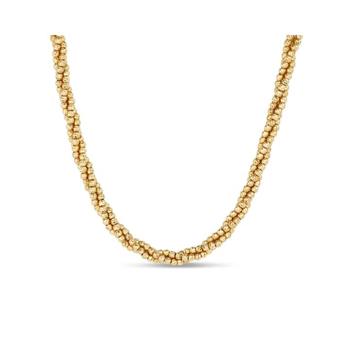 18k Gold Over Silver Beaded Necklace