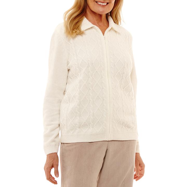 Alfred Dunner Eskimo Kiss Long Sleeve Cardigan