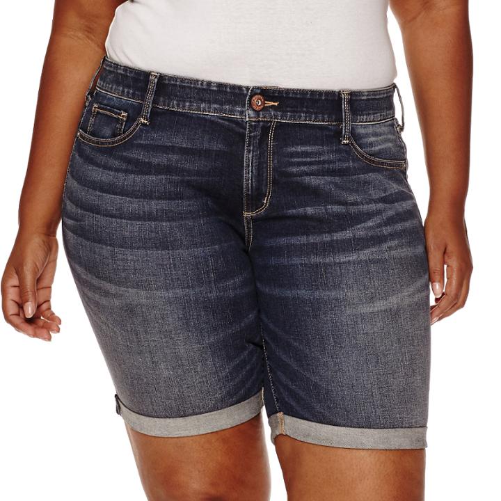 Arizona Denim Bermuda Shorts-juniors Plus