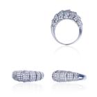 Sterling Silver Rhodium Pave Curled Caterpillar Fashion Ring