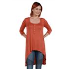 24/7 Comfort Apparel Laila Henley Neckline Tunic Top