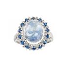 Limited Quantities Blue Moonstone And Sapphire Sterling Silver Ring