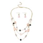 Mixit&trade; Multicolor Pastel Beads 3-row Illusion Necklace And Earring Set