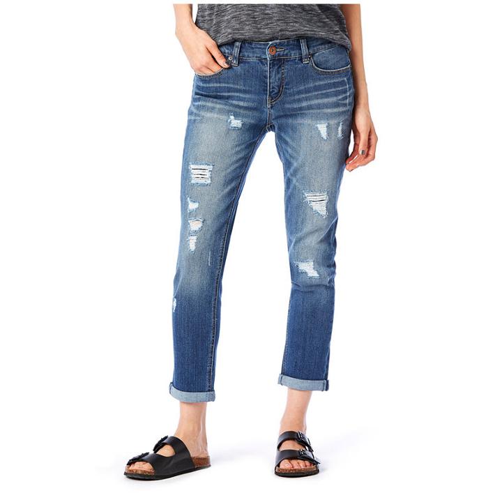 Supplies By Unionbay Marni Destructed Vintage Peg Leg Cropped Pants