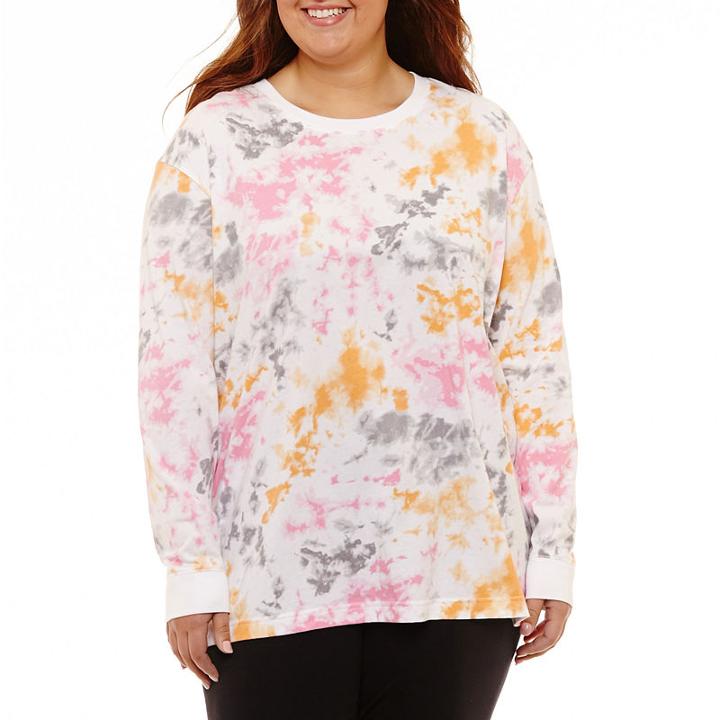 Flirtitude Long Sleeve Round Neck Graphic T-shirt-juniors Plus