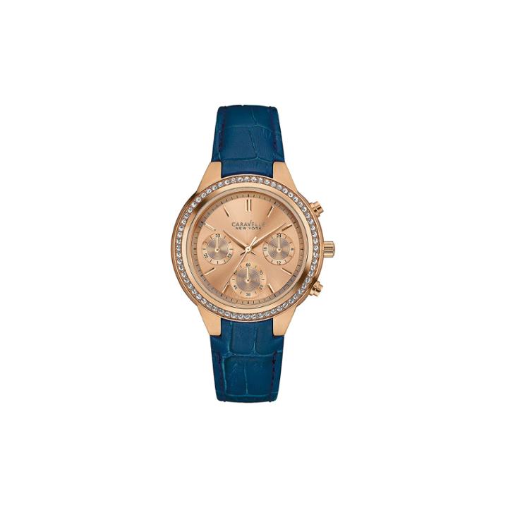 Caravelle New York Womens Blue Strap Watch-44l183