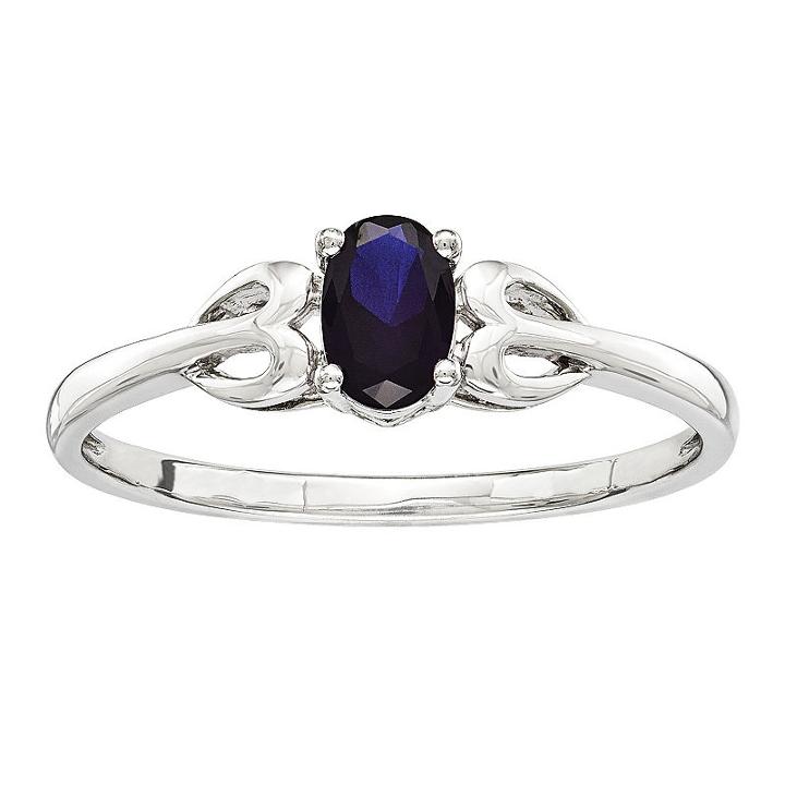 Womens Lab Created Sapphire Blue Sterling Silver Delicate Ring