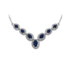 Lab Created Blue Sapphire Sterling Silver Necklace