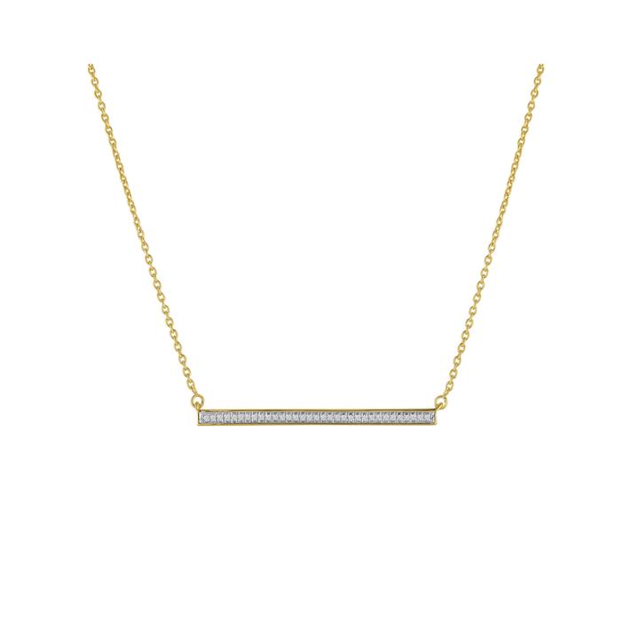 1/10 Ct. T.w. Diamond Sterling Silver Bar Necklace