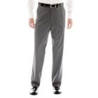 Izod Gray Striped Flat-front Suit Pants