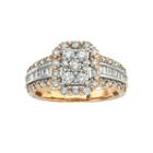 Diamond Blossom Womens 1 Ct. T.w. Round White Diamond 14k Gold Engagement Ring