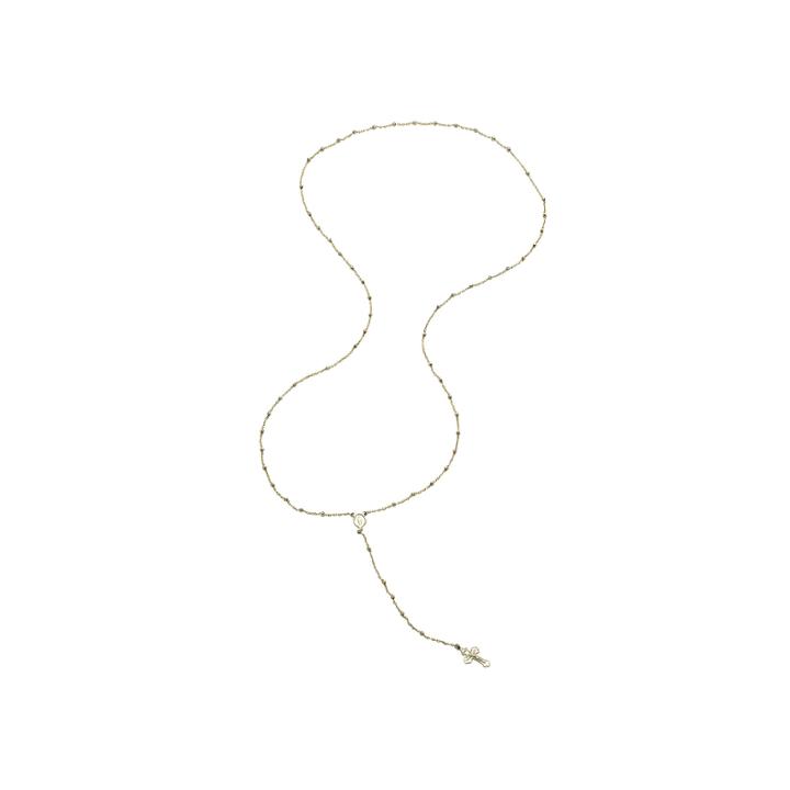 Tesoro&trade; 14k Two-tone Gold Rosary Cross Necklace