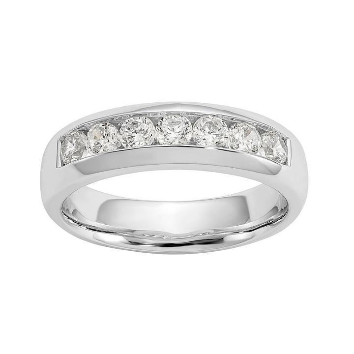 Womens 1 1/4 Ct. T.w. Genuine White Diamond 14k Gold Wedding Band