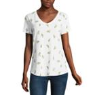 A.n.a Ana Cactus Boyfriend Tee Short Sleeve Crew Neck T-shirt-womens