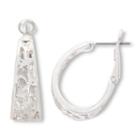 Mixit Silver-tone Textured Hoop Earrings