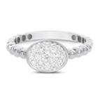 Womens 1/3 Ct. T.w. Diamond White 14k White Gold Cluster Ring