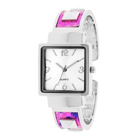 Womens Iridescent Snake Print Bangle Watch