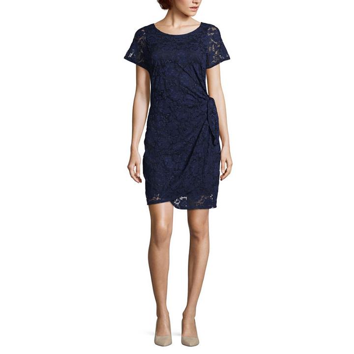 Robbie Bee Short Sleeve Shift Dress-petite