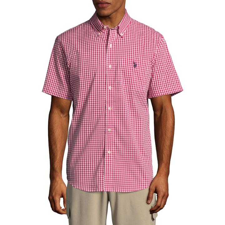 U.s. Polo Assn. Short Sleeve Checked Button-front Shirt