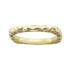 Personally Stackable 18k Gold Over Sterling Silver Wavy Square Ring