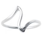 Silver Treasures Womens Sterling Silver Zig Zag Ring