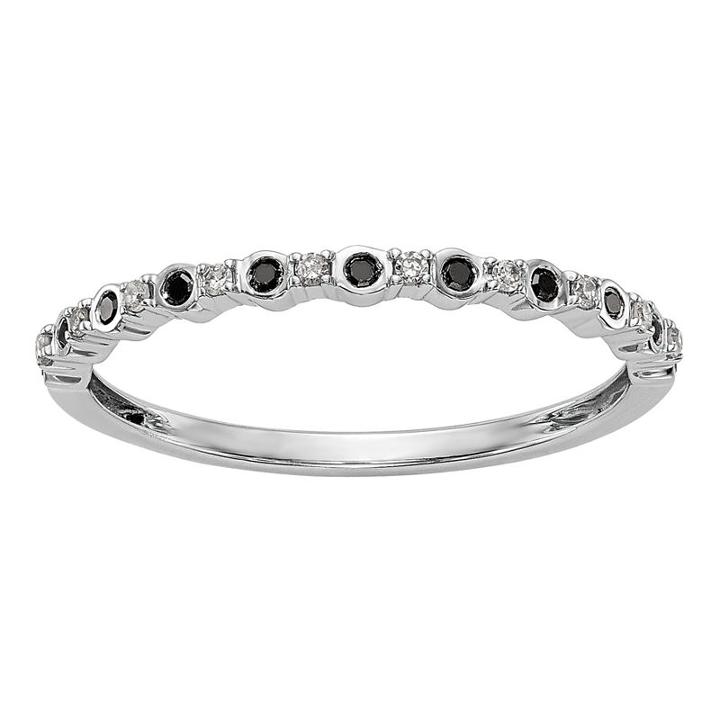 Womens 1/10 Ct. T.w. Multi Color Diamond 14k Gold Wedding Band