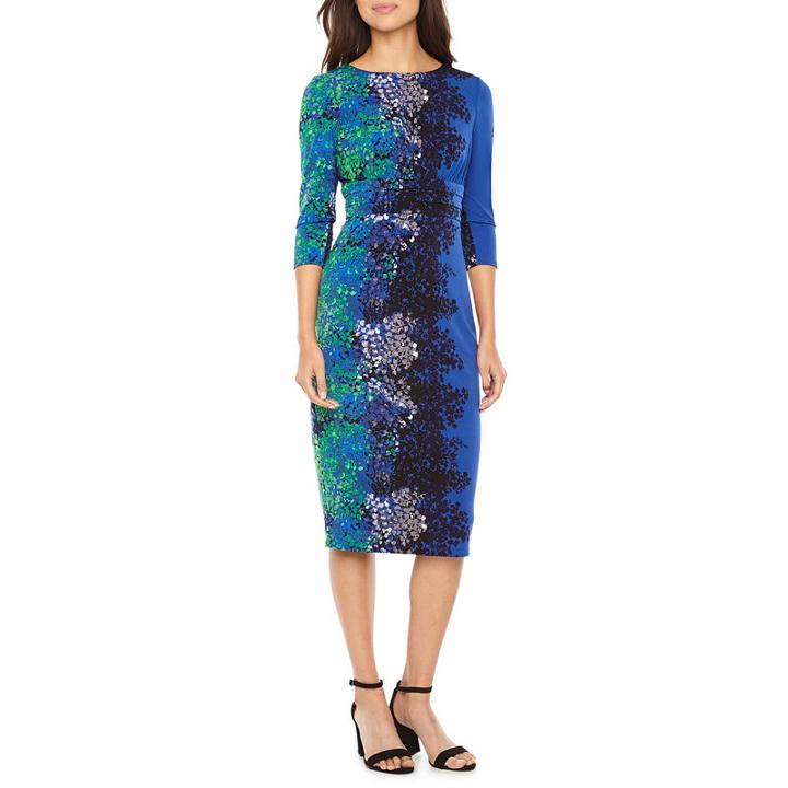 Melrose 3/4 Sleeve Ombre Sheath Dress