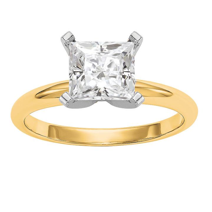 Womens 1 7/8 Ct. T.w. Moissanite White Round Engagement Ring