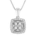 Trumiracle 1/4 Ct. T.w. Diamond Sterling Silver Square Pendant Necklace