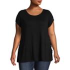 Bold Elements Side Lace Up Blouse-plus
