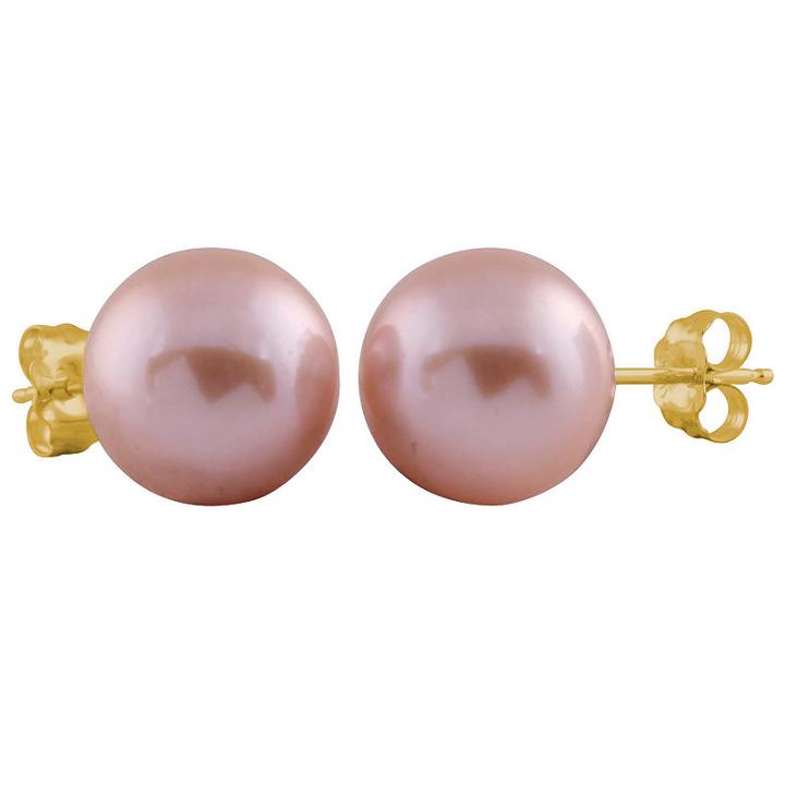 Purple Pearl 9mm Stud Earrings