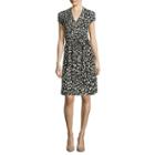Liz Claiborne Cap-sleeve Leopard-print Wrap Dress