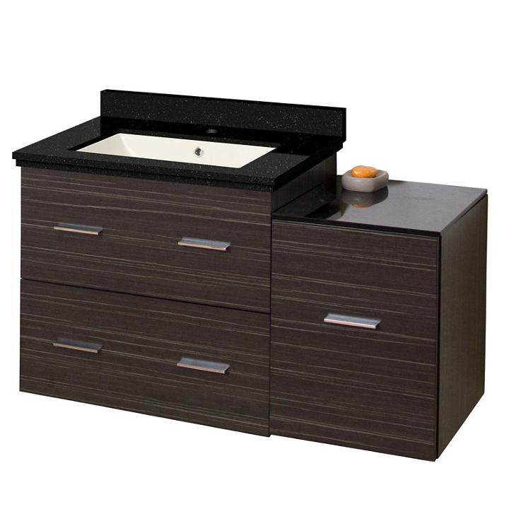 37.75-in. W Wall Mount Dawn Grey Vanity Set For 1hole Drilling Black Galaxy Top Biscuit Um Sink