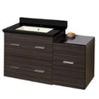 37.75-in. W Wall Mount Dawn Grey Vanity Set For 1hole Drilling Black Galaxy Top Biscuit Um Sink