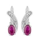 1/7 Ct. T.w. Lab Created Red Ruby 10k White Gold Drop Earrings