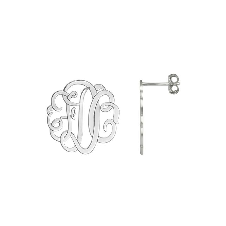 Personalized Sterling Silver Monogram Earrings