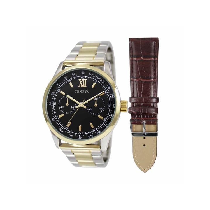Geneva Mens Brown 2-pc. Watch Boxed Set-jry1806ttgbkbr