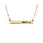 Personalized 10k Yellow Gold Engraved Name Bar Necklace