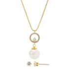Sparkle Allure Womens 2-pack Clear Silver Over Brass Jewelry Set