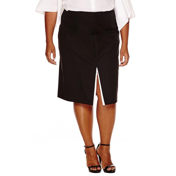 Worthington Double Slit A-line Skirt - Plus